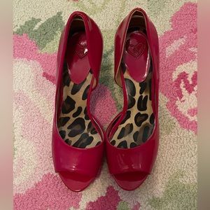 Madeline patent leather red heels